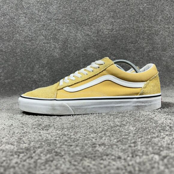 VANS Old Skool Mens Size 11 Yellow Canvas Suede Low-Top Skate Shoes Used - Picture 5 of 11